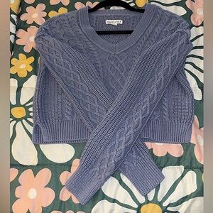 Aeropostale Slouchy Cable-knit Cropped V-neck Sweater in size XS